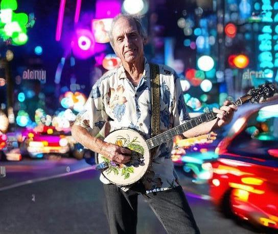 banjo instrument blue green